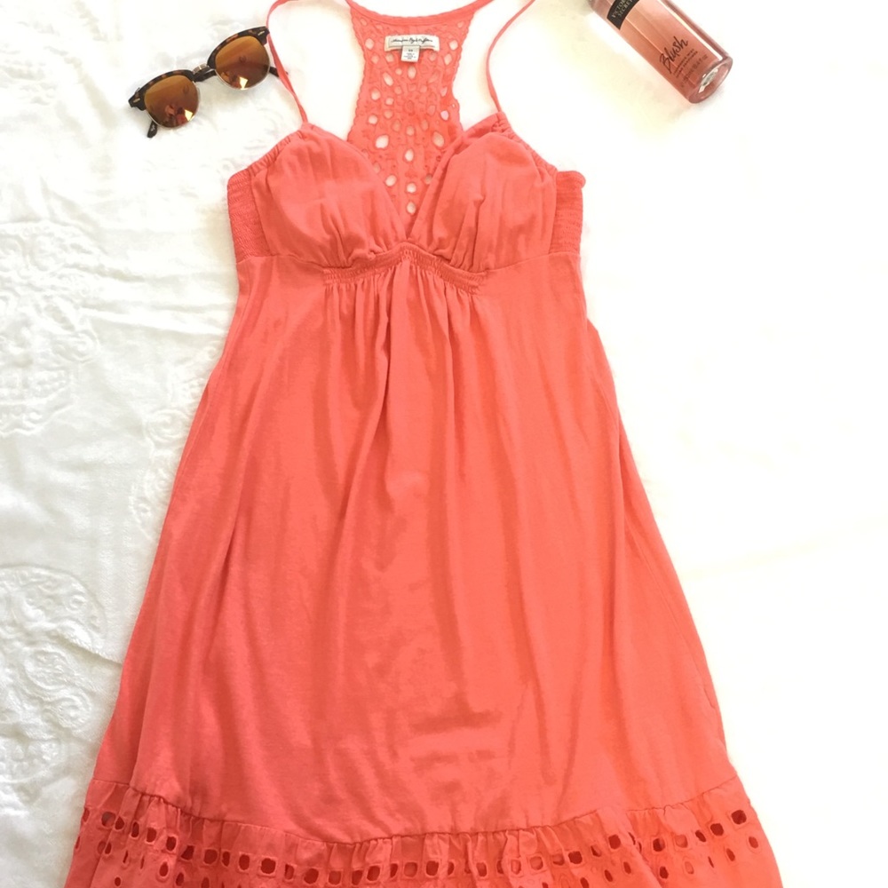 SUN DRESS ORANGE American Eagle Outfitters SMALL